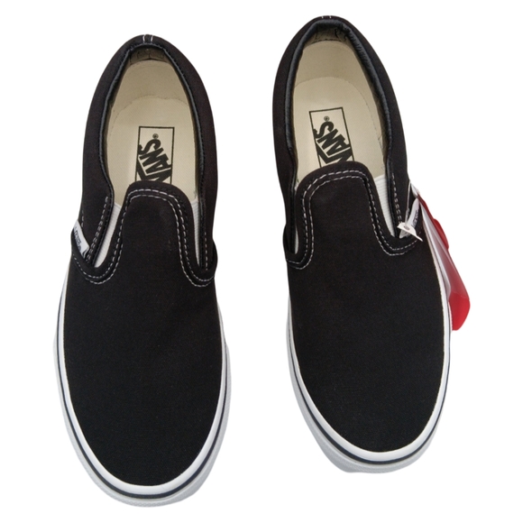 NEW VANS CLASSIC SLIP ON UNISEX VARIOUS YOUTH BLACK TRUE WHITE - Picture 6 of 10